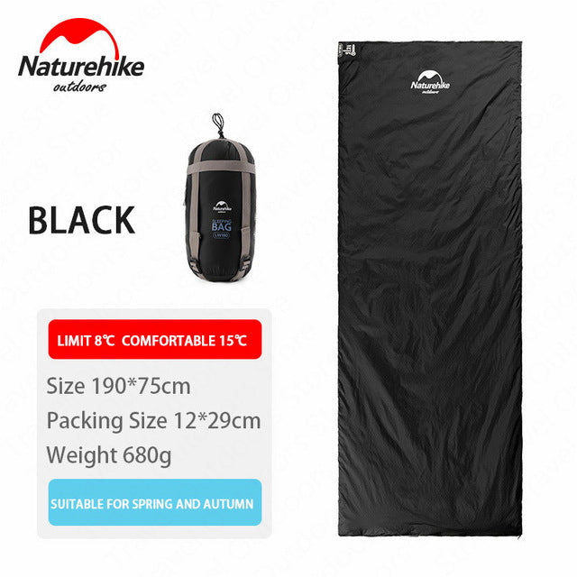 Naturehike Camping Mini Sleeping Bag Envelope Type Ultralight Splicing Portable Outdoor Sleeping Bag Camping Hiking Three Season