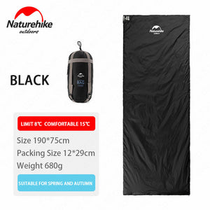 Naturehike Camping Mini Sleeping Bag Envelope Type Ultralight Splicing Portable Outdoor Sleeping Bag Camping Hiking Three Season