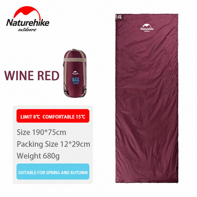 Naturehike Camping Mini Sleeping Bag Envelope Type Ultralight Splicing Portable Outdoor Sleeping Bag Camping Hiking Three Season