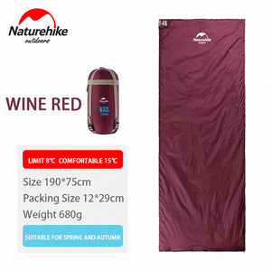 Naturehike Camping Mini Sleeping Bag Envelope Type Ultralight Splicing Portable Outdoor Sleeping Bag Camping Hiking Three Season
