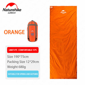 Naturehike Camping Mini Sleeping Bag Envelope Type Ultralight Splicing Portable Outdoor Sleeping Bag Camping Hiking Three Season