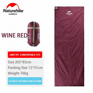 Naturehike Camping Mini Sleeping Bag Envelope Type Ultralight Splicing Portable Outdoor Sleeping Bag Camping Hiking Three Season