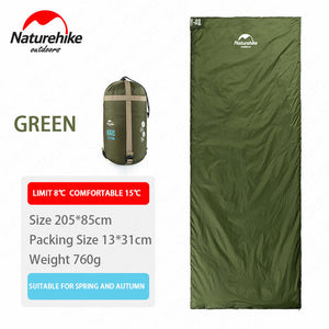 Naturehike Camping Mini Sleeping Bag Envelope Type Ultralight Splicing Portable Outdoor Sleeping Bag Camping Hiking Three Season