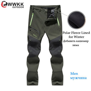 Waterproof Trekking Hiking Pants Men Softshell Fishing Camping Climb Ski tactical Trousers Summer Winter Breathable Outdoor Pant
