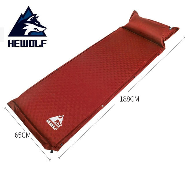 HEWOLF 2+1 spliced outdoor thick 5cm automatic inflatable cushion pad outdoor tent camping mats bed mattress 2 colors