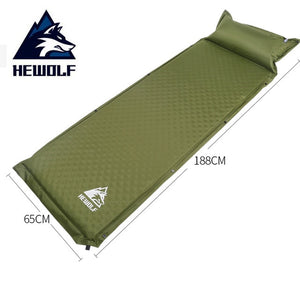 HEWOLF 2+1 spliced outdoor thick 5cm automatic inflatable cushion pad outdoor tent camping mats bed mattress 2 colors