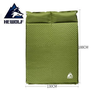 HEWOLF 2+1 spliced outdoor thick 5cm automatic inflatable cushion pad outdoor tent camping mats bed mattress 2 colors