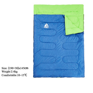 Hewolf Outdoor Double Sleeping Bag Splicable Envelope Spring and Autumn Camping Hiking Portable cotton Sleeping Bags 2.2m*1.45m