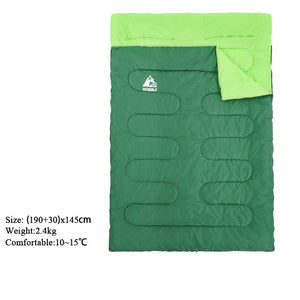 Hewolf Outdoor Double Sleeping Bag Splicable Envelope Spring and Autumn Camping Hiking Portable cotton Sleeping Bags 2.2m*1.45m