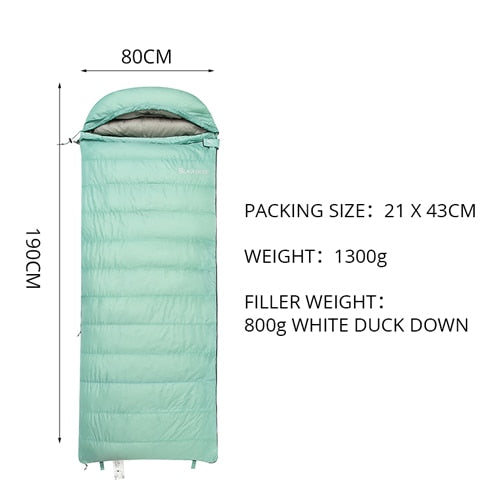 Blackdeer -18 degree Ultralight White Duck Down Sleeping Bag Splice Portable Outdoor Envelope Type Lazy Bag Camping Sleep Bags