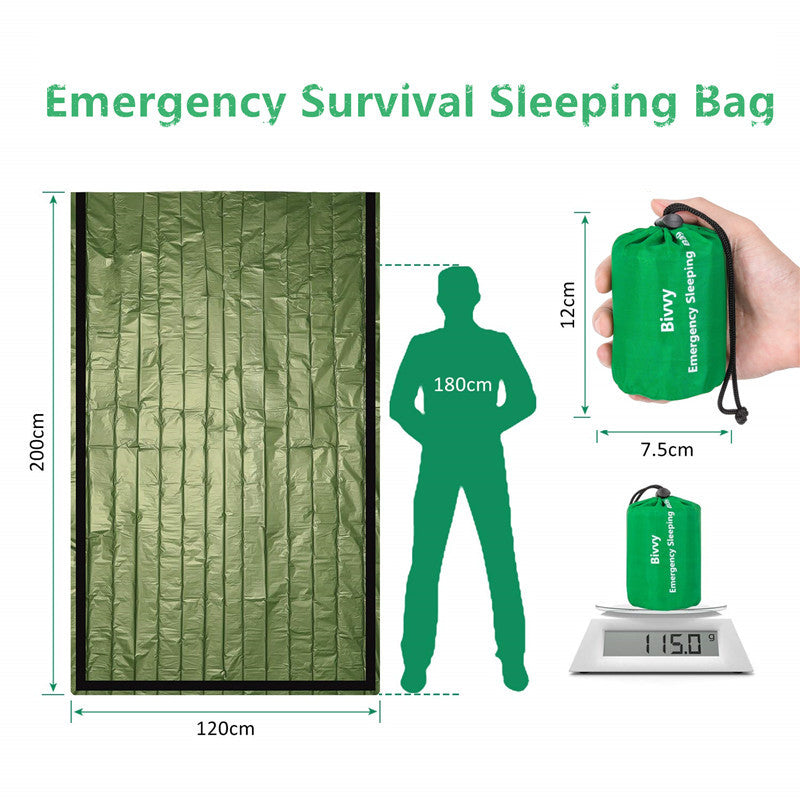 Emergency Sleeping Bag - Waterproof Lightweight Thermal Bivy Sack - Survival Blanket Bags Portable Nylon Sack Camping, Hiking