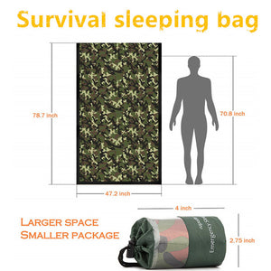 Emergency Sleeping Bag - Waterproof Lightweight Thermal Bivy Sack - Survival Blanket Bags Portable Nylon Sack Camping, Hiking