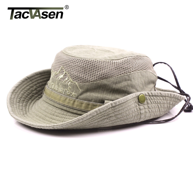 TACVASEN Military Men Tactical Hats Caps Sun Boonie Hat Summer Sun Protection Cap Men's Safari Army Fish Hunt Hats Adjustable