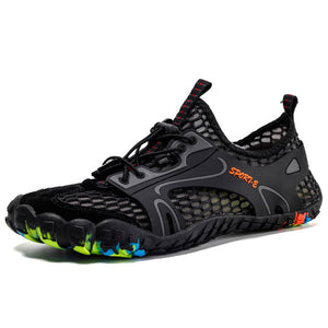 Summer Breathable Men Hiking Shoes Suede + Mesh Outdoor Men Sneakers Climbing Shoes Men Sport Shoes Quick-dry Water Shoes