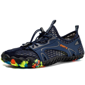 Summer Breathable Men Hiking Shoes Suede + Mesh Outdoor Men Sneakers Climbing Shoes Men Sport Shoes Quick-dry Water Shoes