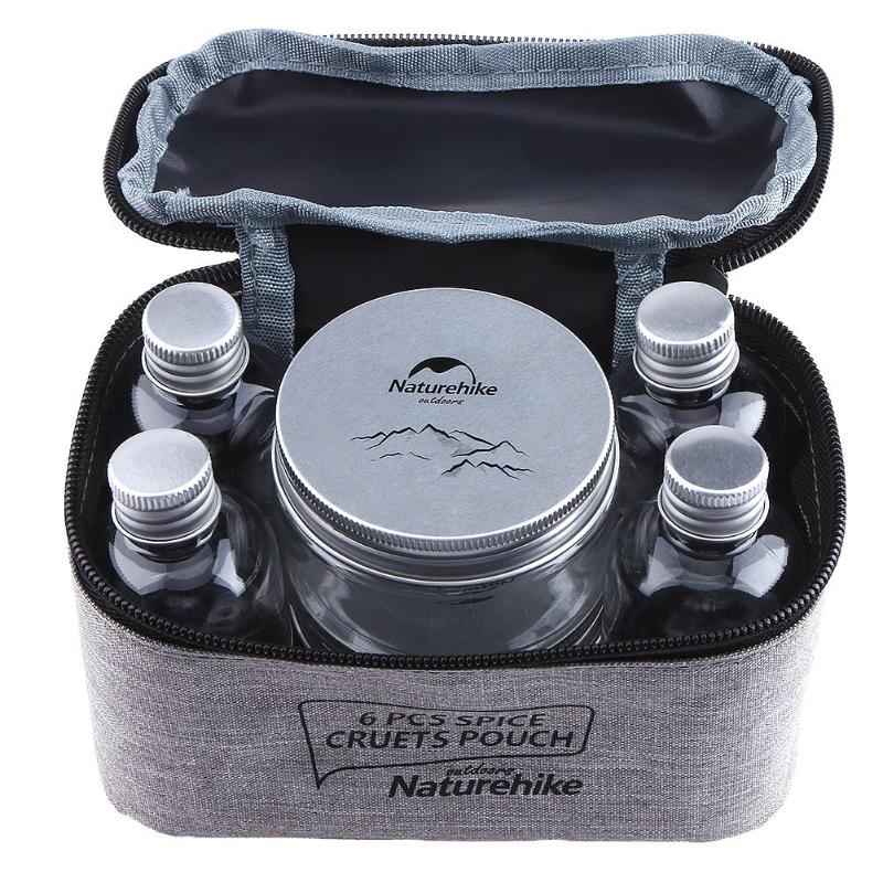 7pcs Portable Spice Cruets Seasoning Jar Pouch Camping BBQ Organizer Condiment Bottles Set For Camping Barbecue Picnic