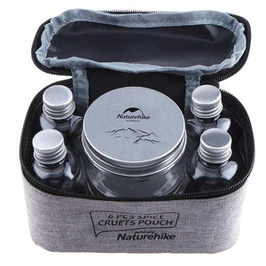 7pcs Portable Spice Cruets Seasoning Jar Pouch Camping BBQ Organizer Condiment Bottles Set For Camping Barbecue Picnic