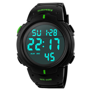 SKMEI Outdoor Sport Watch Men Clock Big Dial Fashion Simple Watches Calendar PU Strap Waterproof Led Digital Watch Reloj Hombre