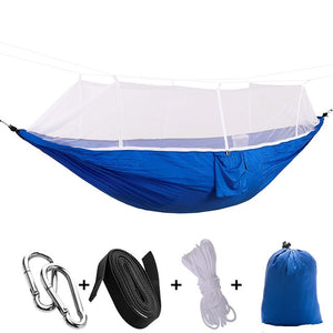 1-2 Person Portable Outdoor Camping Hammock with Mosquito Net High Strength Parachute Fabric Hanging Bed Hunting Sleeping Swing