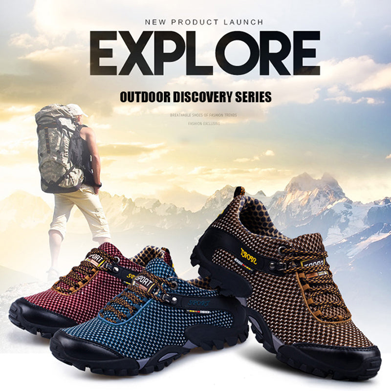 New Spring Men Hiking Shoes Waterproof Anti-Skid Outdoor Trekking Sneakers High Quality Climbing Sports Shoes Large Size 39~47