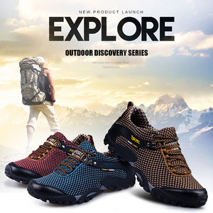 New Spring Men Hiking Shoes Waterproof Anti-Skid Outdoor Trekking Sneakers High Quality Climbing Sports Shoes Large Size 39~47