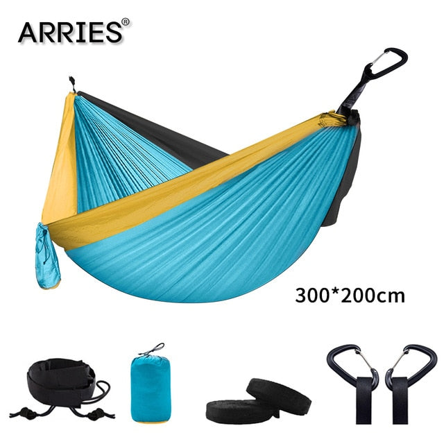 300*200cm Portable Camping Parachute Hammock Survival Garden Outdoor Furniture Leisure Sleeping Hamaca Travel Double Hanging Bed