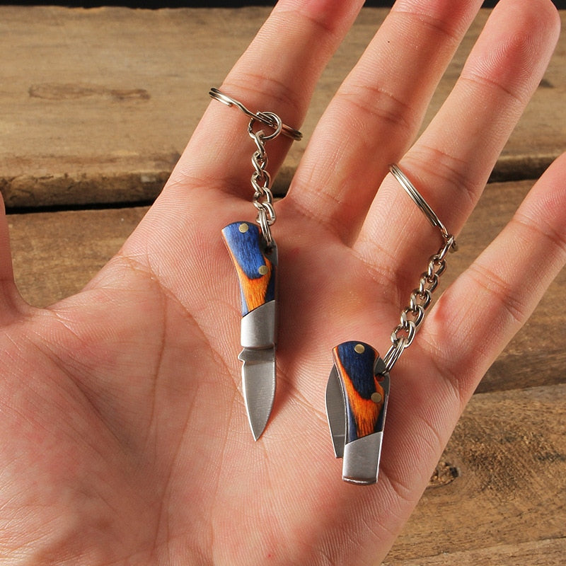 Stainless Steel Unboxing Mini Knife Sharp Portable Folding Small Blade Portable Keychain Small Hanging Outdoor Camping Knife