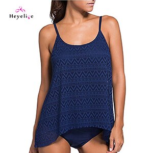 Plus Size Two-Piece Swimwear Women Sexy Lace Tankini Padded Push Up Beach Bathing Suits Vintage Swim Ware New Brazilian Biquinis