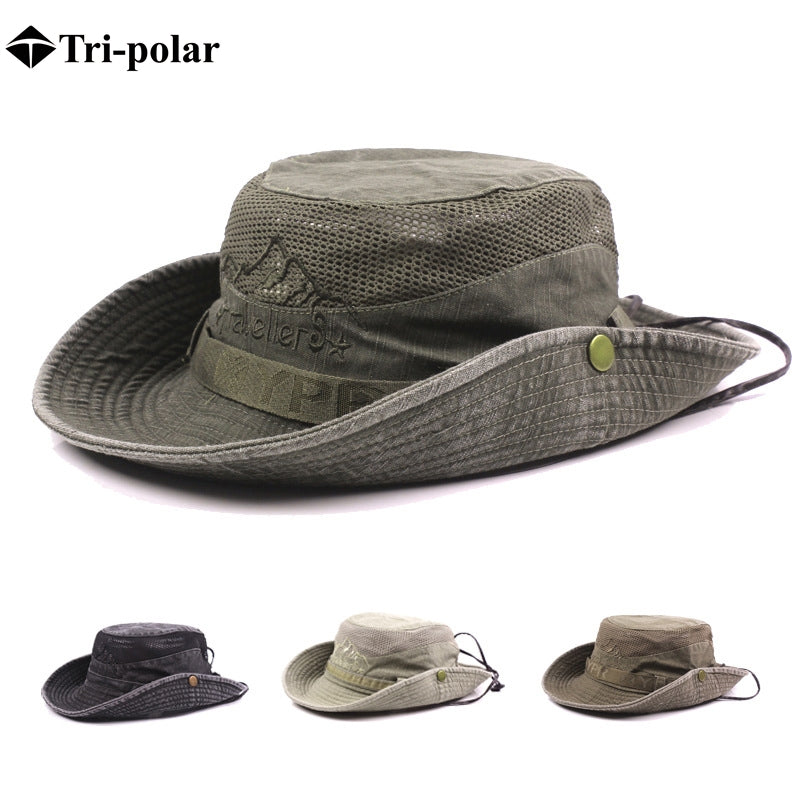 Tri-polar Hiking Hat Men Wide Brim Foldable Cap Summer Hat Sun Protection Hunting Hat Hiking Fishing Camping Outdoor Sport Caps