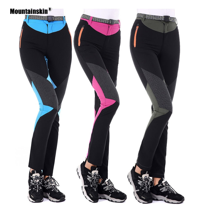 Mountainskin Women's Pants Summer Elastic Breathable Quick Dry Hiking Trousers Outdoor Camping Trekking Sport Female Pants VB084